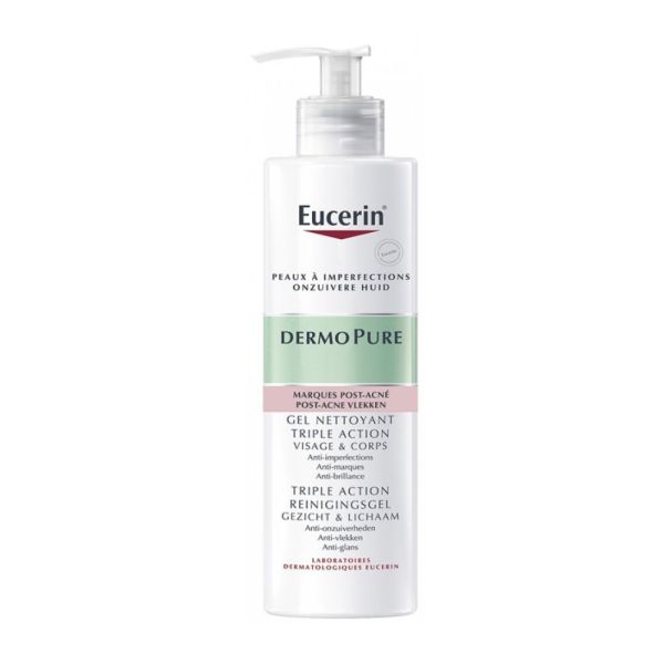 Eucerin - Dermopure Gel Nettoyant Triple Action Visage et Corps - 400mL