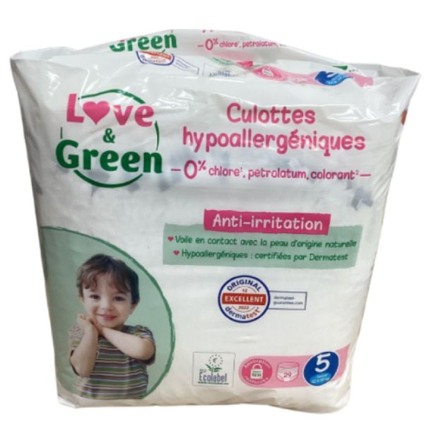 Love & Green - Culottes d'apprentissage hypoallergénique 12-18kg - 29 culottes