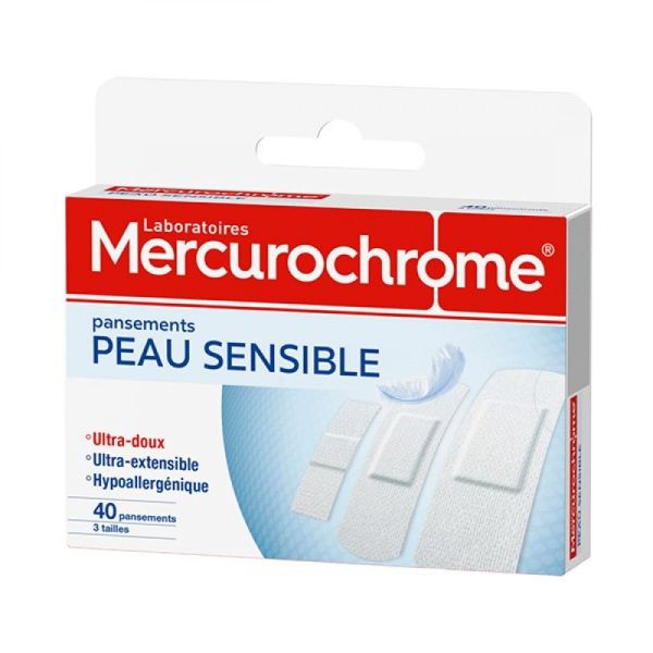 Mercurochrome - Pansements Peau sensible - 40 pansements