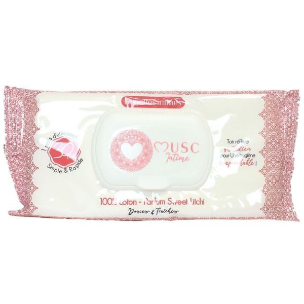Musc Intime - Lingettes intimes parfum sweet litchi - 30 lingettes