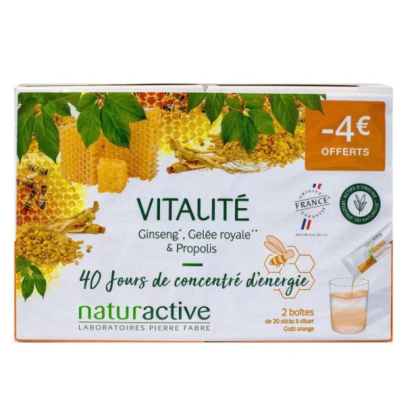 Naturactive - Vitalité extrait de ginseng 1500mg - 40 sticks