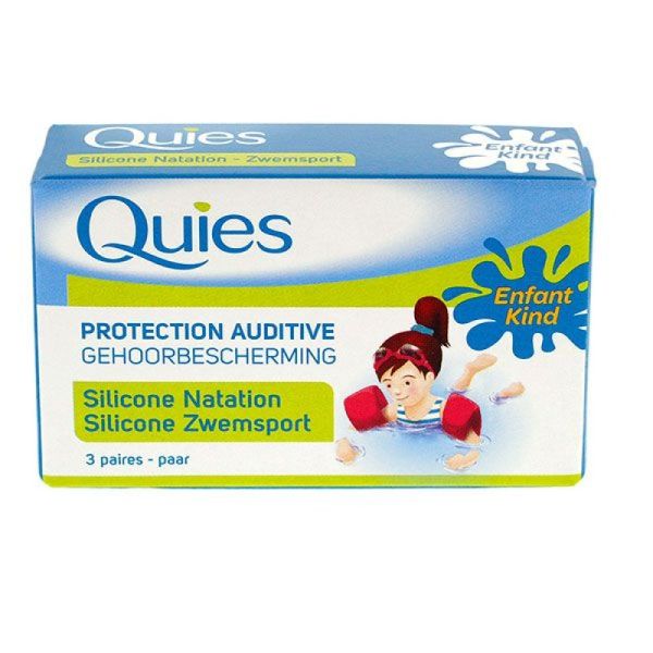 Quies - Protection auditive silicone natation enfant - 3 paires