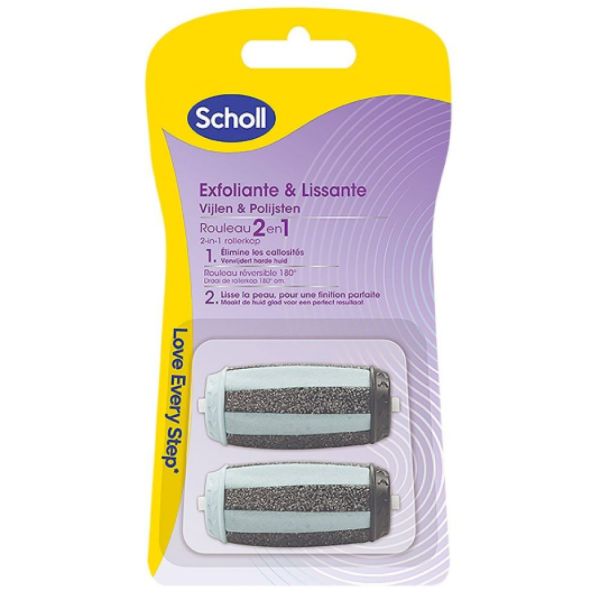 Scholl - Rouleau 2en1 Exfoliant Lissant - 2 Rouleaux