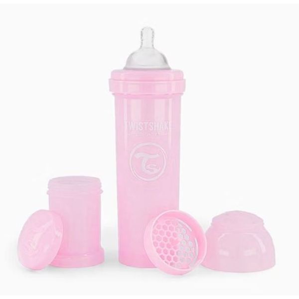 Twistshake - Biberon anti-colique L 4mois+ Rose - 330ml