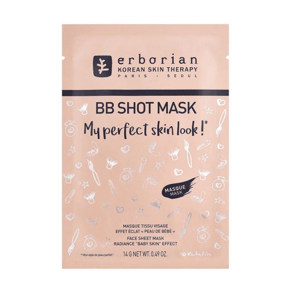 Erborian - BB Shot Mask - Masque tissu visage effet éclat peau de bébé - 14 g