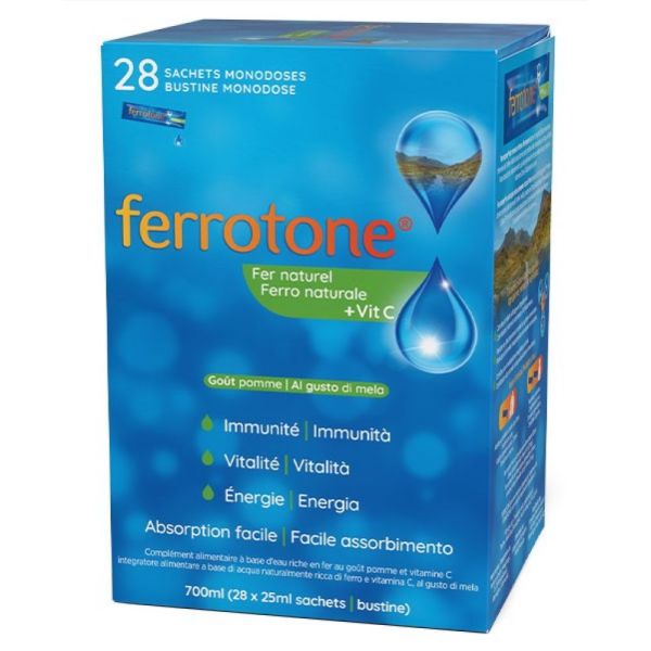 Ferrotone - Immunité, vitalité et énergie - 28 sachets monodoses