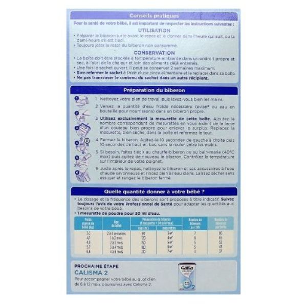 Gallia - Calisma dès la naissance 1er âge Lait en poudre