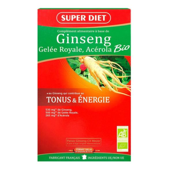 Superdiet - Tonus et énergie - 20 ampoules