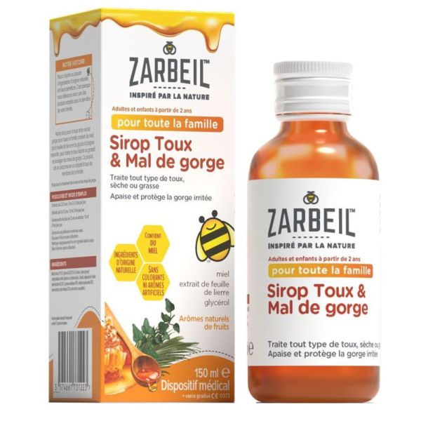 Zarbeil - Sirop Toux et mal de gorge - 150mL