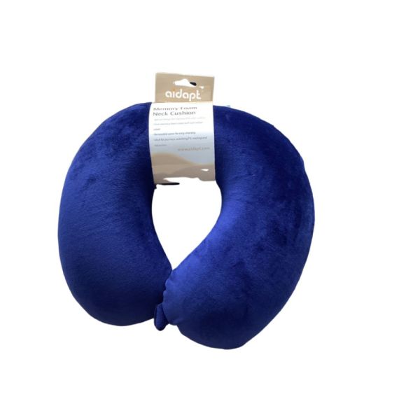 Aidapt - Coussin repose nuque bleu en mousse à mémoire de forme - 1 unité
