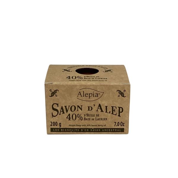 Alepia - Savon d'Alep 40% d'huile de baie de laurier - 200g
