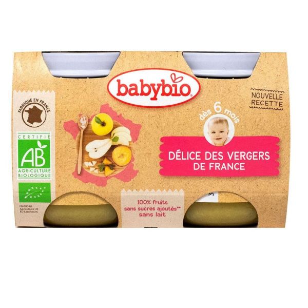 Babybio - Délice des vergers de nos régions - 2x130g