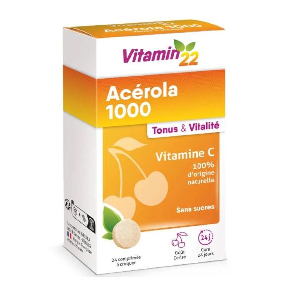 Ineldea - Acerola 1000 Vitamine C 24 comprimés