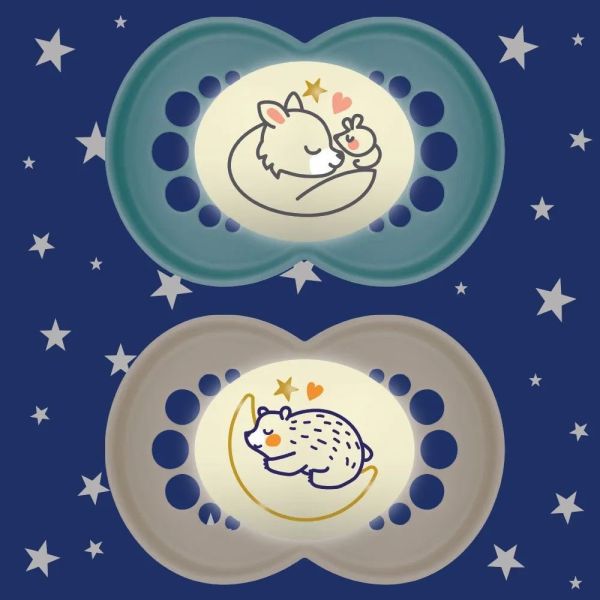 Mam - Sucettes Original Nuit 6mois+ renard et ours - 2 sucettes