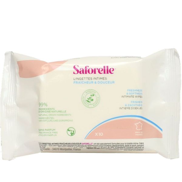 Saforelle - Lingettes intimes - 10 lingettes
