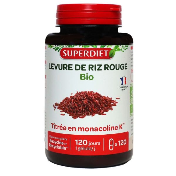 Superdiet - Levure de riz rouge bio - 120 gélules