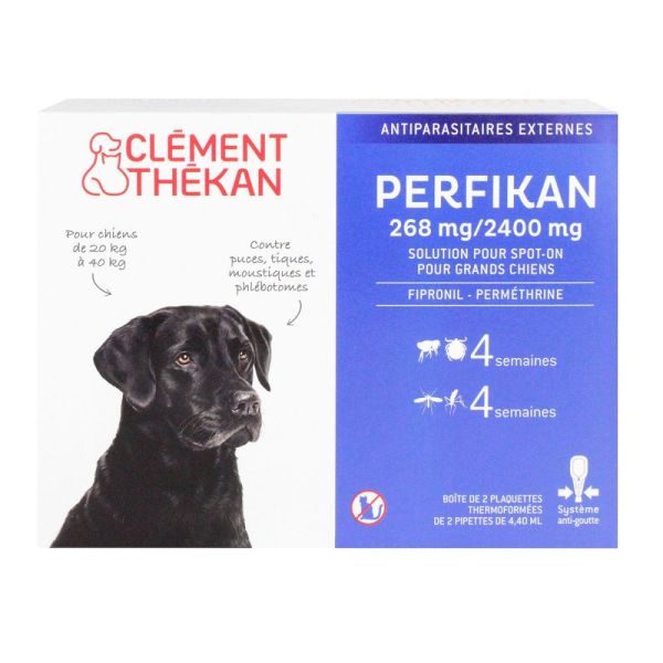 Clément Thékan - Perfikan 268 mg/2400 mg Grands Chiens 4 Pipettes