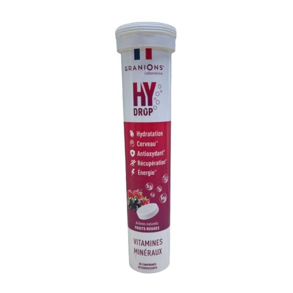 Granions - Hydrop Vitamines et méinraux - 20 comprimés effervescent fruits rouges