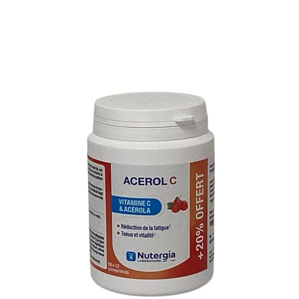 Nutergia - Acerol C - 72 comprimés
