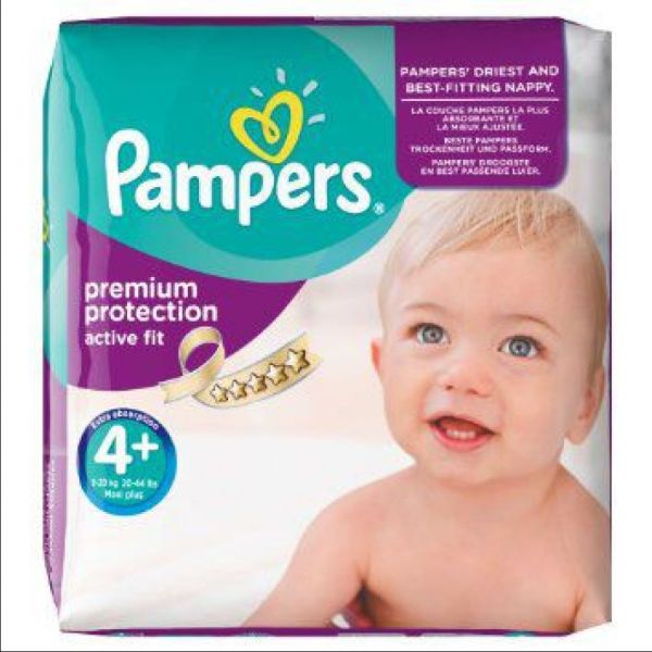 Pampers - Premium protection Active fit - Taille 4+ - 21 couches