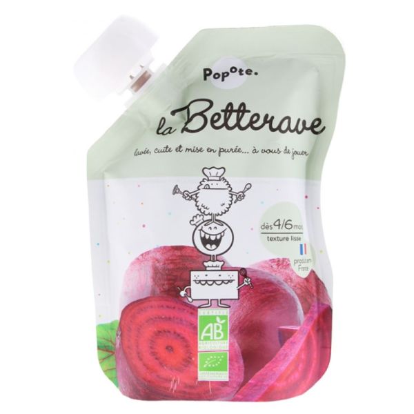 Popote - Gourde betterave Bio dès 4/6mois - 120g
