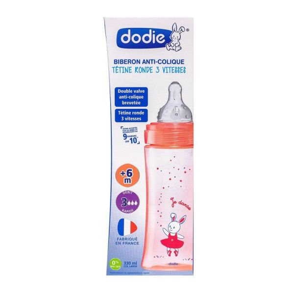 Dodie - Biberon anti-colique + de 6 mois - 330ml