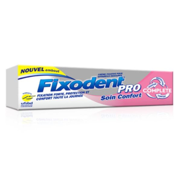 Fixodent Pro - Complete Soin confort - crème adhésive pour prothèse dentaires