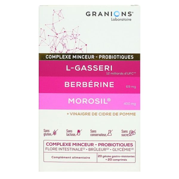 Granions - Complexe minceur - probiotiques - 20 gélules + 20 comprimés