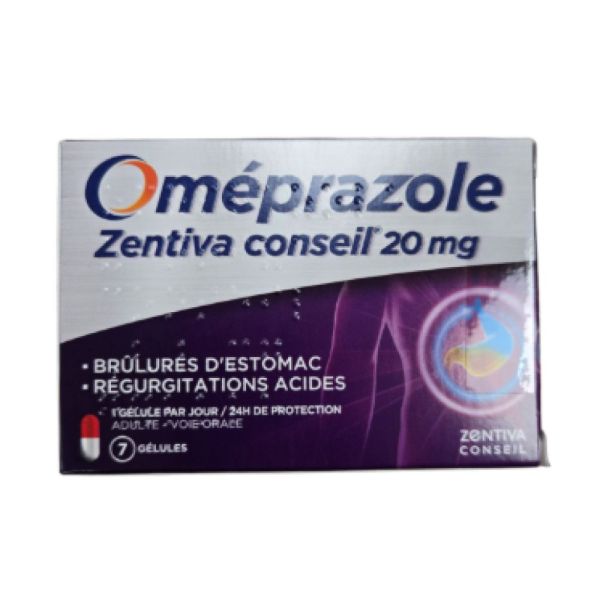Zentiva - Oméprazole Brulures d'estomac régurgitations acides 20mg - 7 gélules