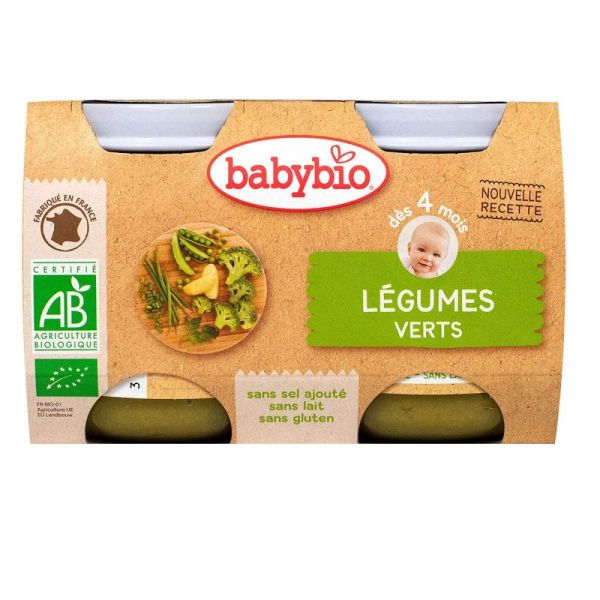 Babybio - Légumes verts - dès 4 mois - 2x130g