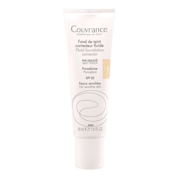 Avène - Couvrance - Fond de teint correcteur fluide SPF 20- 30mL - 1.0 Porcelaine