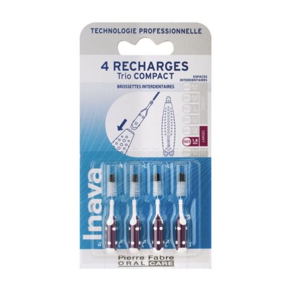 Inava - Recharges Brossettes interdentaires Larges 1.8mm - 4 recharges