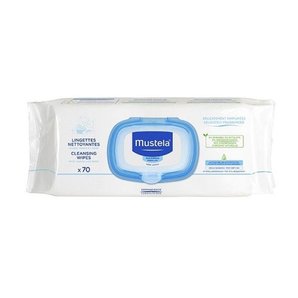 Mustela - Lingettes nettoyantes - Paquet de 70