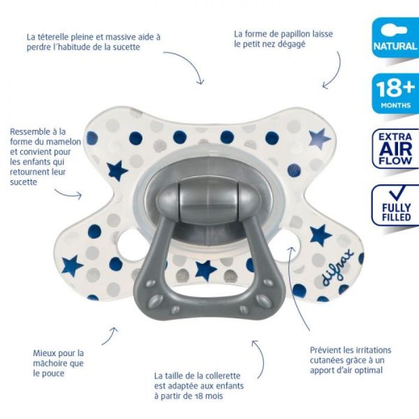 Difrax - Sucette Dentition 18 mois - 1 sucette