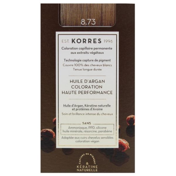 KORRES - Coloration permanente 8.73 - Doré Caramel