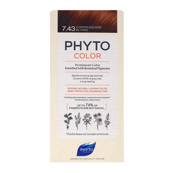 PhytoColor - Coloration permanente 7.43 Blond cuivré doré