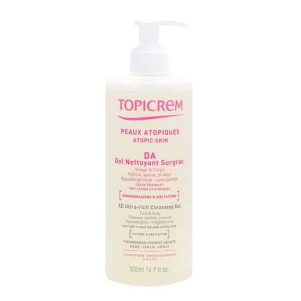 Topicrem - DA Gel nettoyant surgras - 500 ml