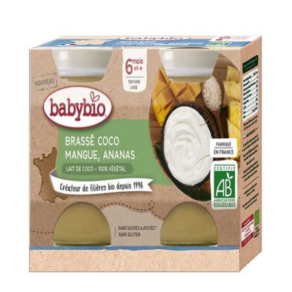 Babybio - Brassé Coco / Mangue / Ananas - 2x130g