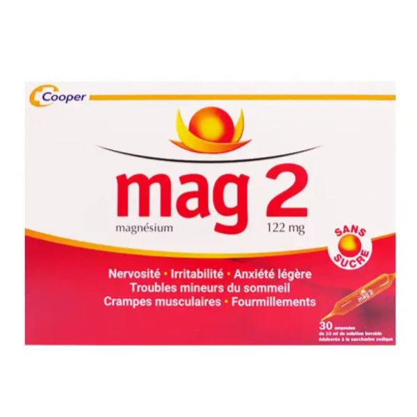 Cooper - Mag 2 Ampoules Buvables Sans Sucre - 30 x 10 ml