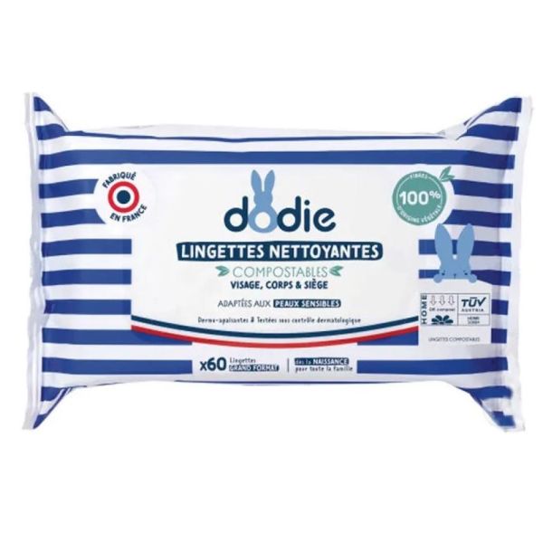 Dodie - Lingettes nettoyantes - 60 lingettes