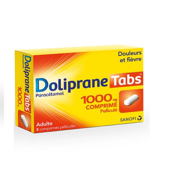 Doliprane Tabs 1000mg 8 comprimés pelliculés