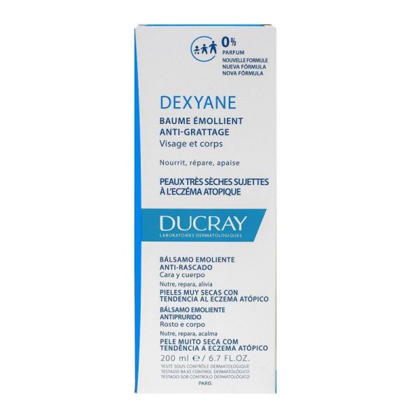 Ducray - Dexyane baume émollient anti-grattage visage et corps - 200 ml