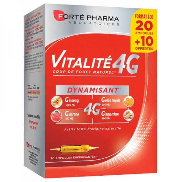 Forté Pharma - Vitalité 4G Dynamisant - 30 ampoules