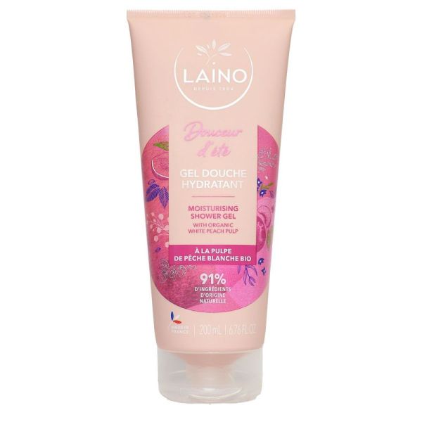 Laino - Douceur d'Été gel douche hydratant à la pulpe de pêche blanche bio - 200ml