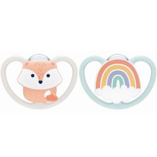 NUK - Space Sucettes Renard 0-6mois - 2 sucettes