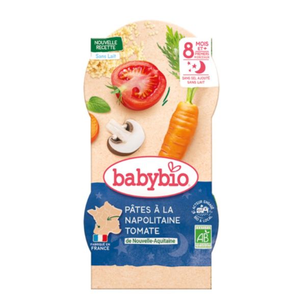 Babybio - Pâtes à La Napolitaine Tomate - Dès 8 Mois - 2x200g