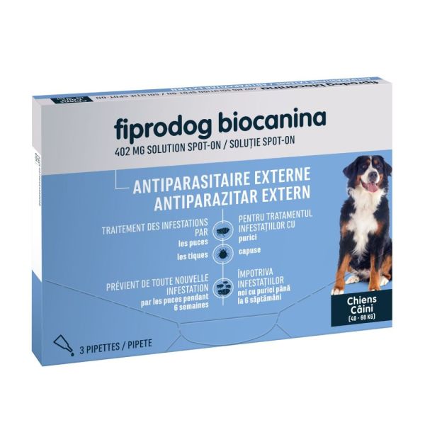 Biocanina - Fiprodog très grand chien 40-60kg - 3 pipettes