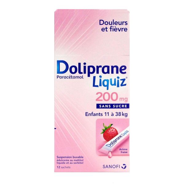 Doliprane Liquiz 200mg - 12 sachets