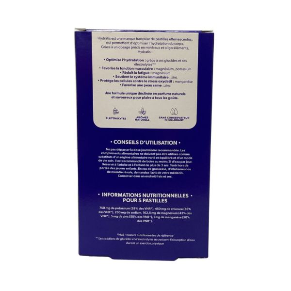 Hydratis - Solution de réhydratation pêche - 2 tubes de 20 pastilles
