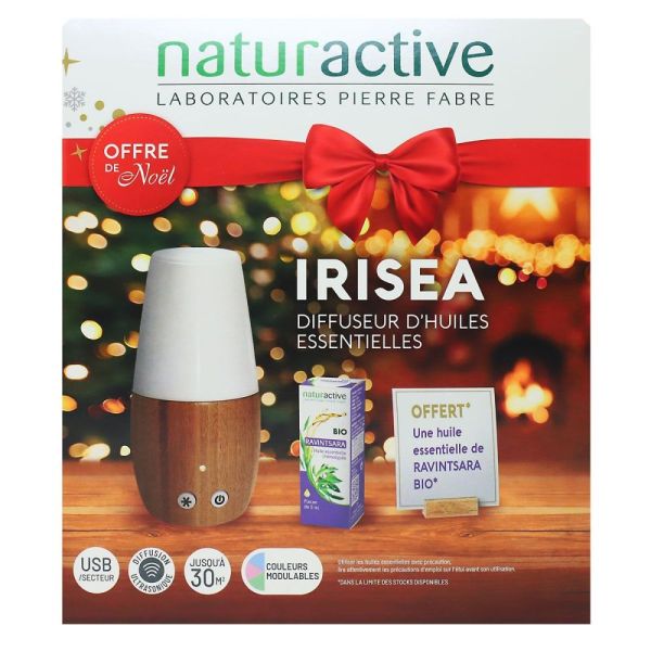Naturactive - Irisea offre de Noël 2023 - 1 diffuseur + huile essentiel ravintsara bio